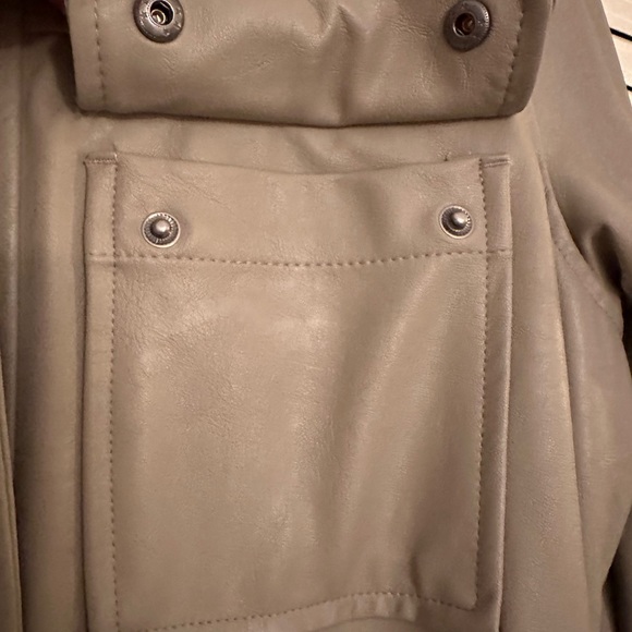 DONATED❌a•new•day, Vegan Leather, Frontier Brown Trench Coat - Picture 7 of 13